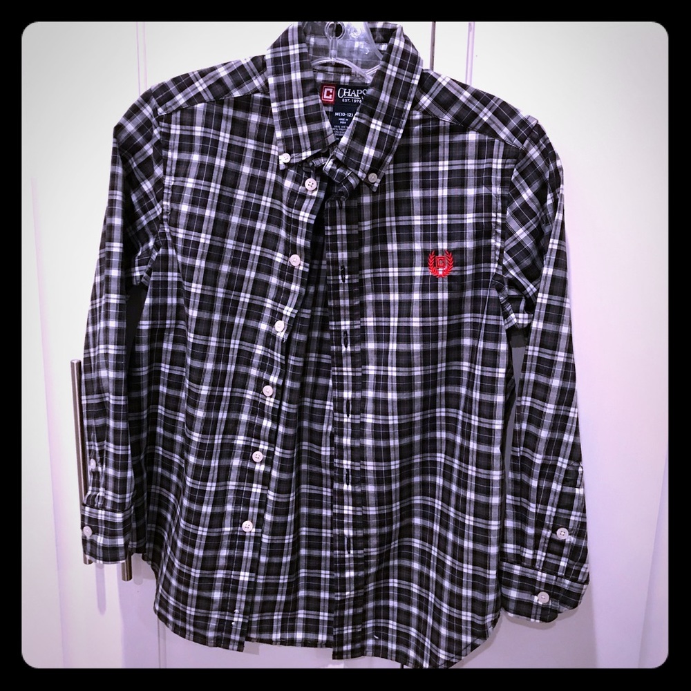 Boys button down plaid shirt